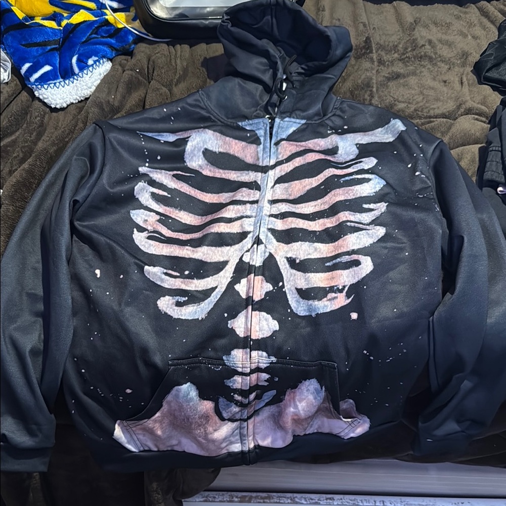 Skeleton Design Black Hoodie 30